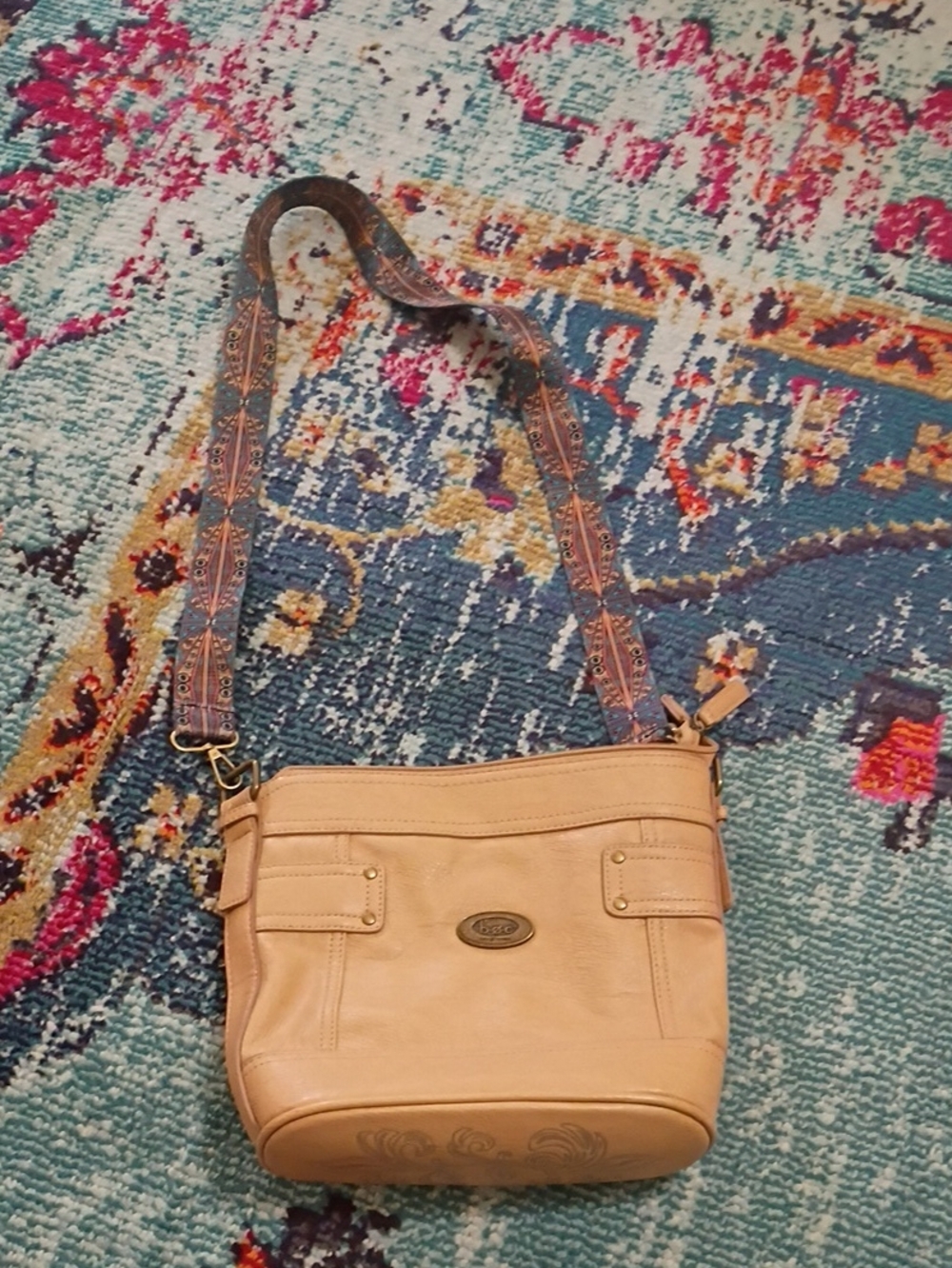 B0C Leather Crossbody Bag